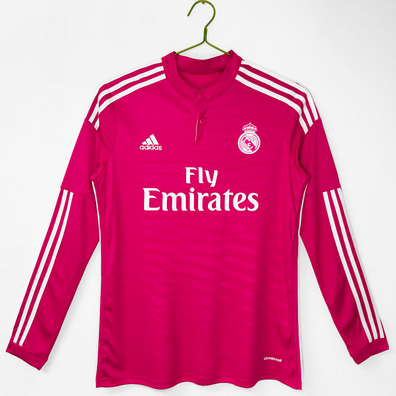 Real Madrid 2014/15 Visitante Manga Larga Rosa