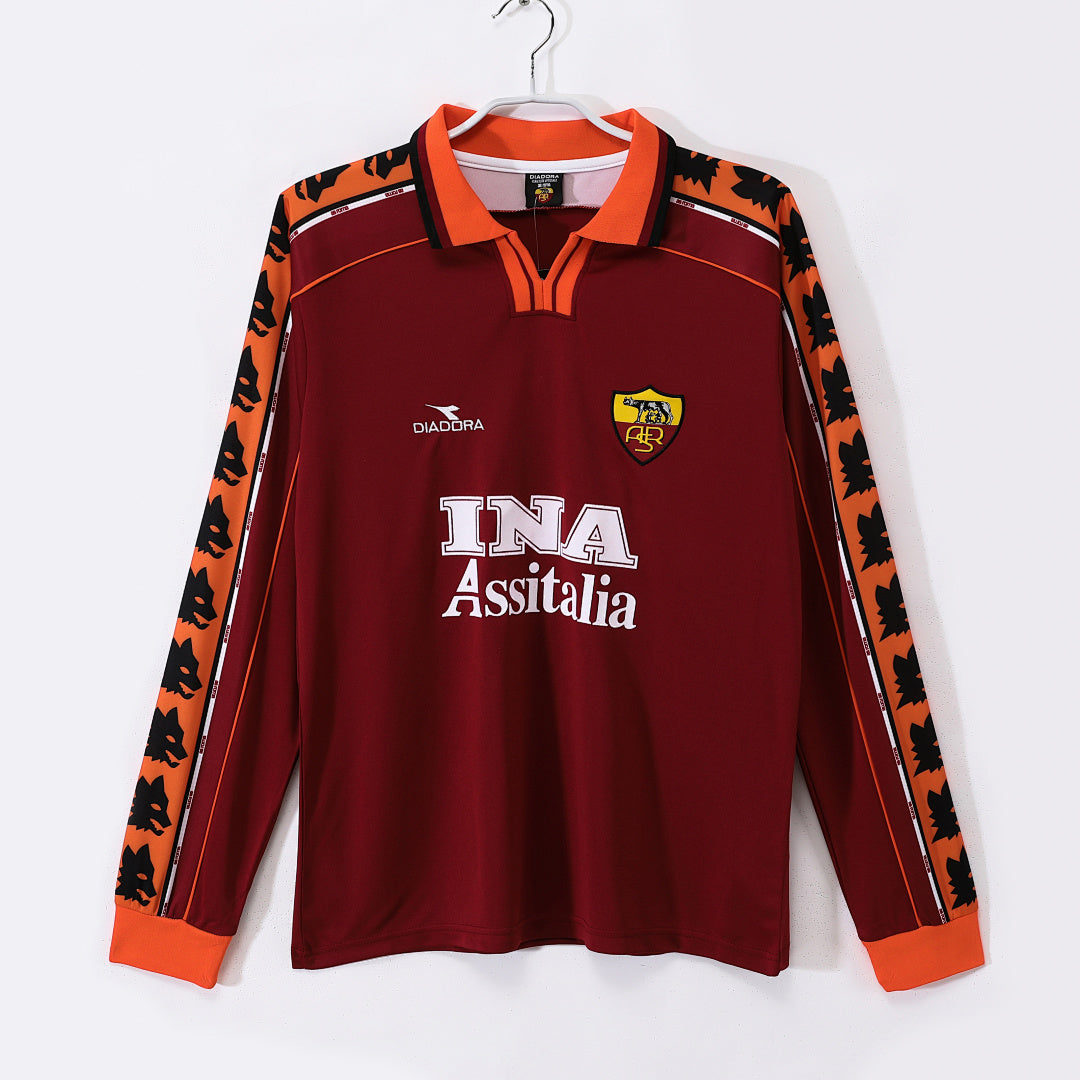 AS Roma 1998/99 Manga Larga Retro