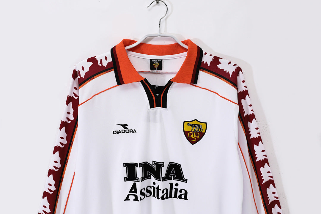 AS Roma 1998/99 Visitante Manga Larga Retro