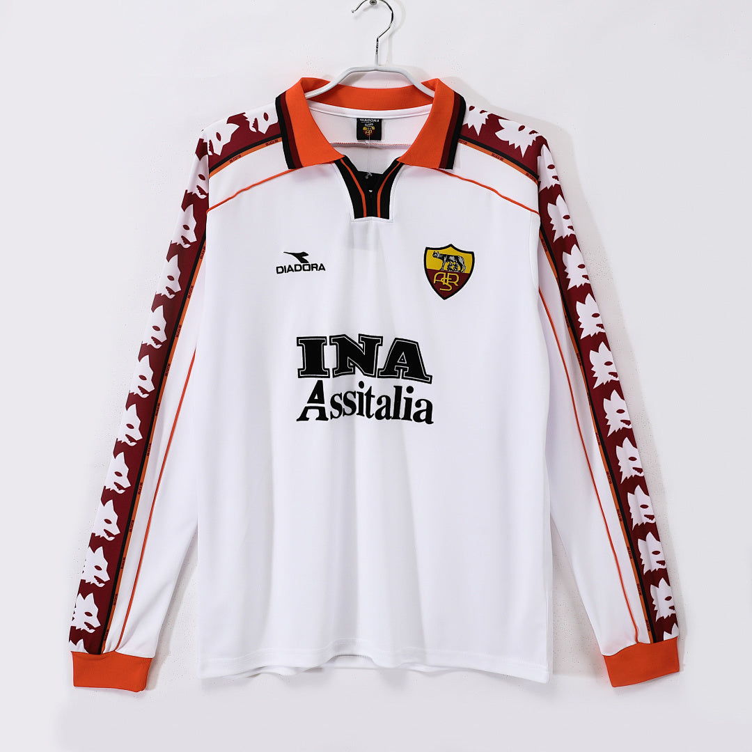 AS Roma 1998/99 Visitante Manga Larga Retro