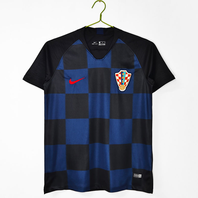 Croacia 2018 Visitante Azul y Negro Retro