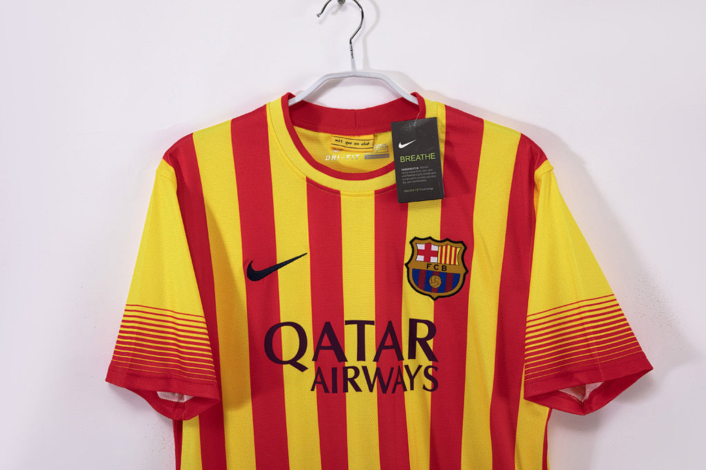 Barcelona 2013/14 Visitante Amarillo Retro