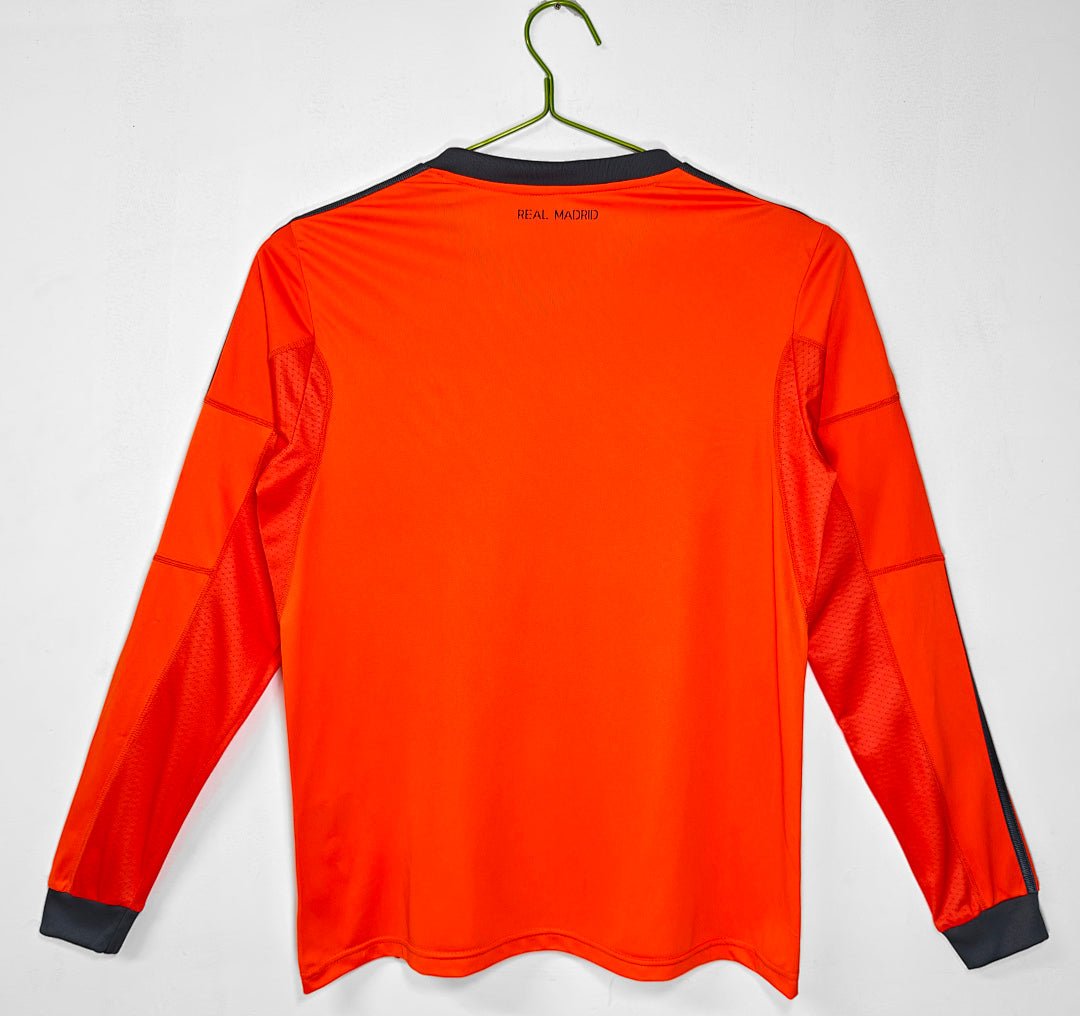 Real Madrid 2013/14 Segunda Visitante Manga Larga Naranja