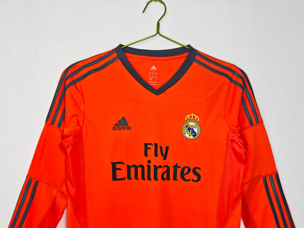Real Madrid 2013/14 Segunda Visitante Manga Larga Naranja