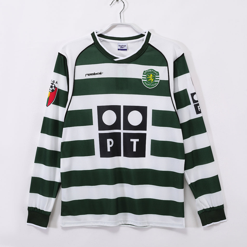Sporting de Lisboa 2001/03 Local Manga Larga Retro