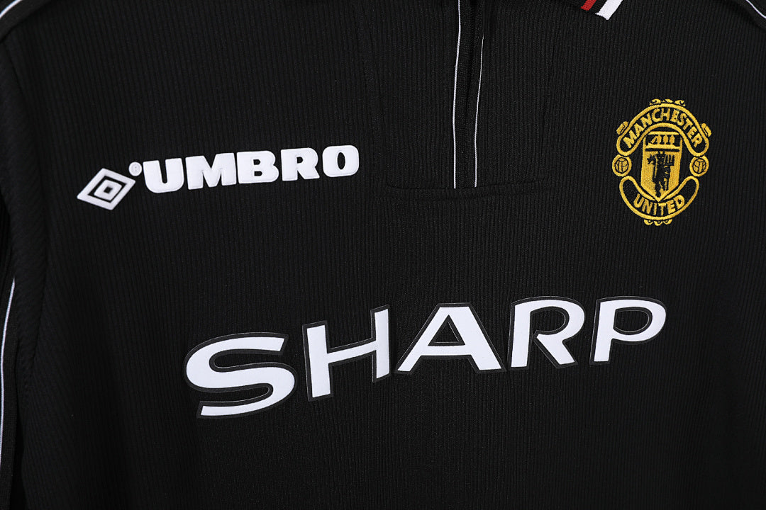 Manchester United 1998/99 Manga Larga Negro