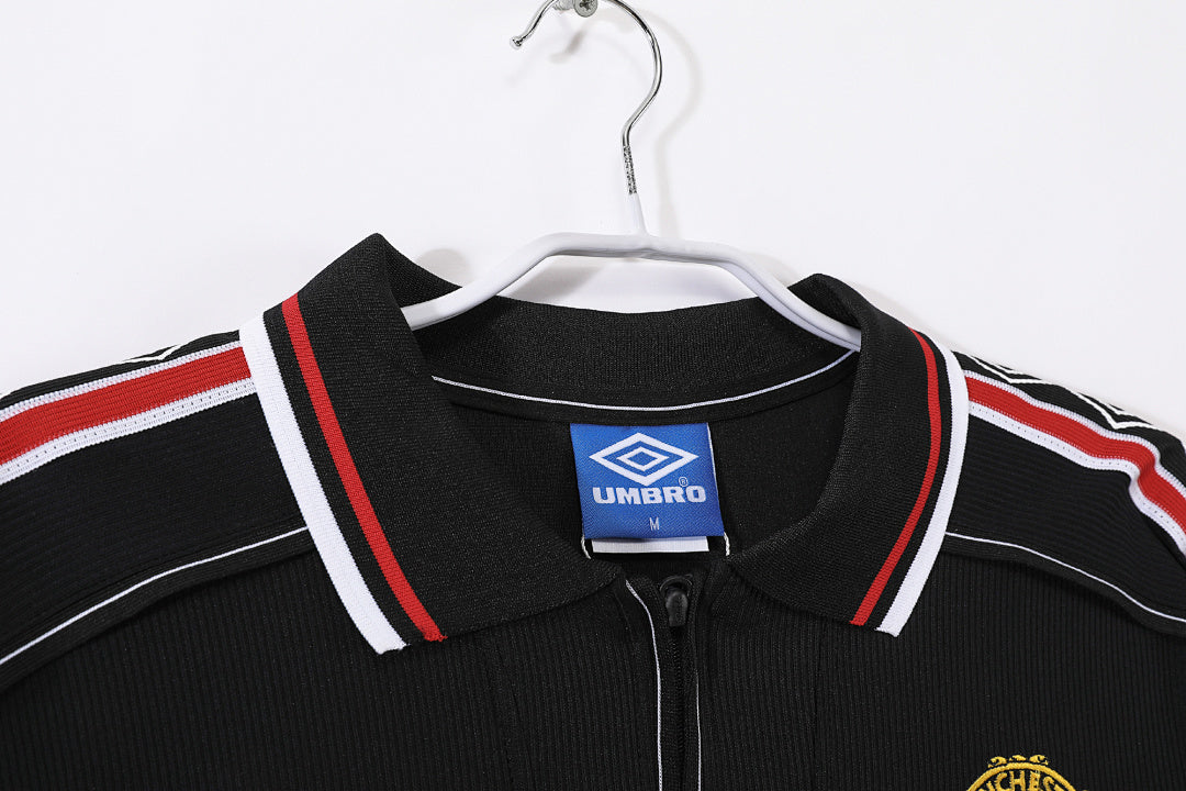Manchester United 1998/99 Manga Larga Negro