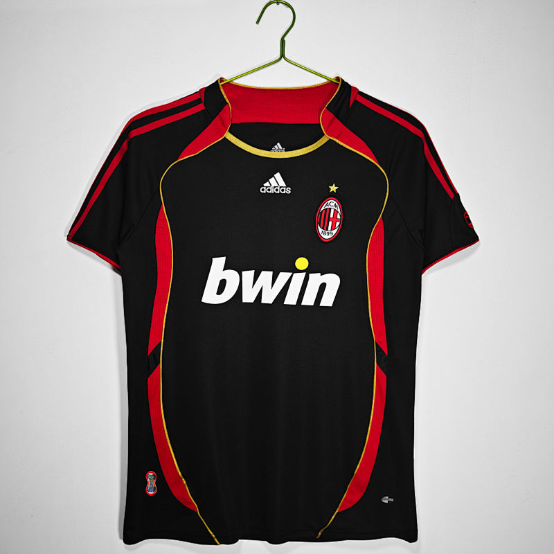 AC Milan 2006/07 Segunda Visitante Negro Retro