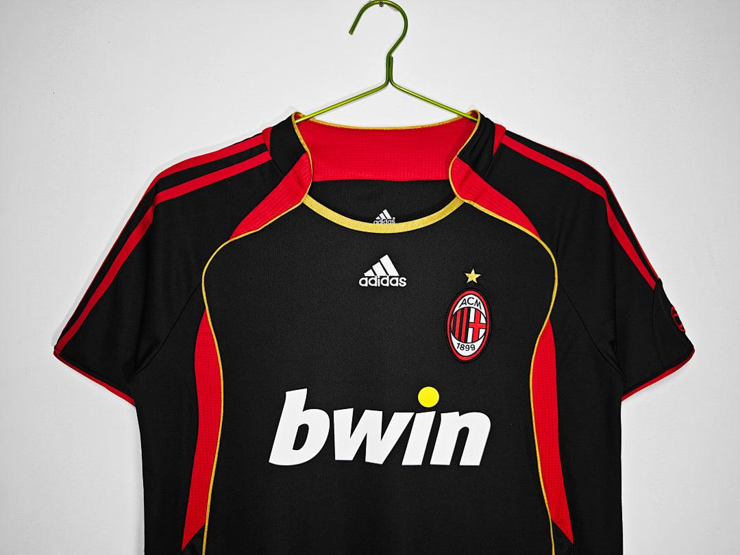 AC Milan 2006/07 Segunda Visitante Negro Retro