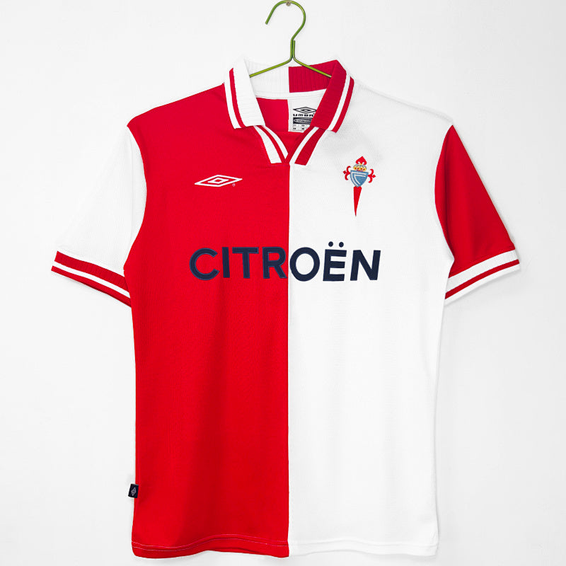 Celta de Vigo 2001/02 Segunda Visitante Rojo y Blanco