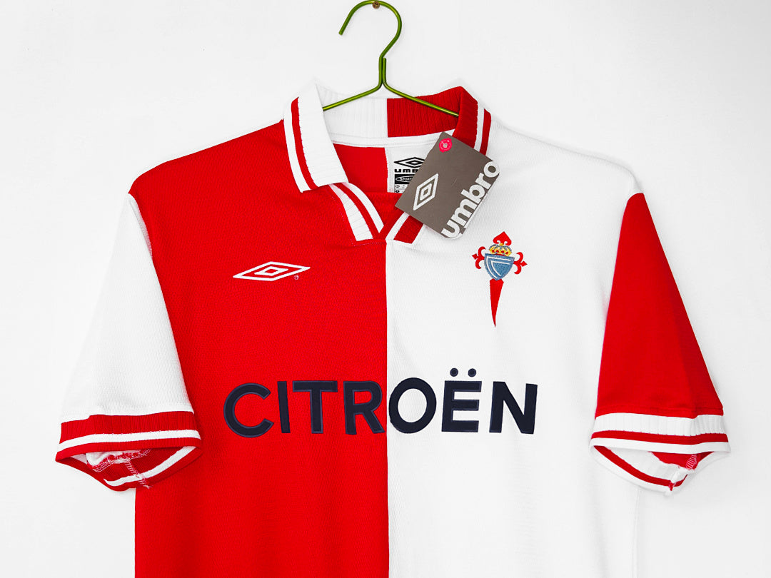 Celta de Vigo 2001/02 Segunda Visitante Rojo y Blanco