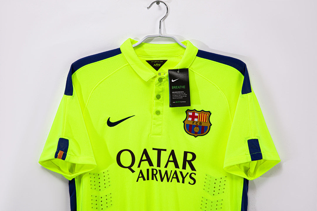 Barcelona 2014/15 Segunda Visitante Verde Flúor