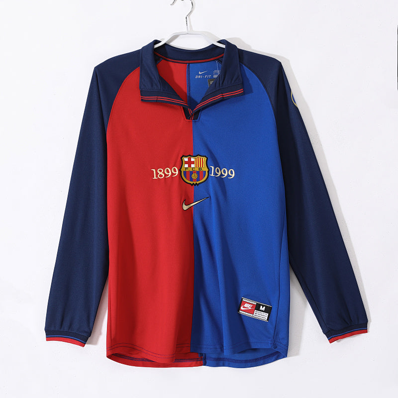 Barcelona 1999/00 Local Manga Larga Edición Conmemorativa Retro Centenario