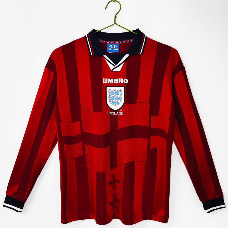 Inglaterra 1998 Visitante Manga Larga Rojo
