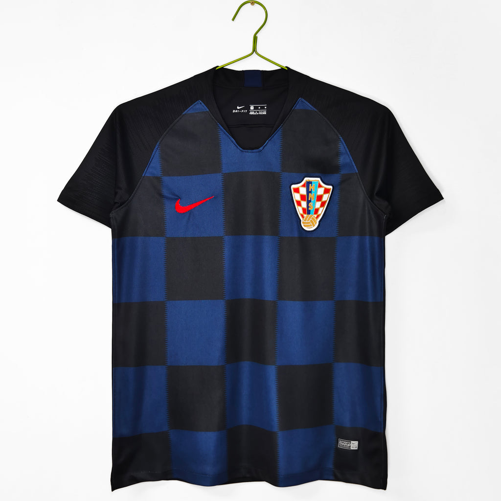 Croacia 2018 Visitante Azul y Negro Retro